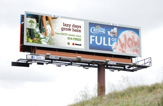 Billboard with the headline, 'lazy days grow here'.