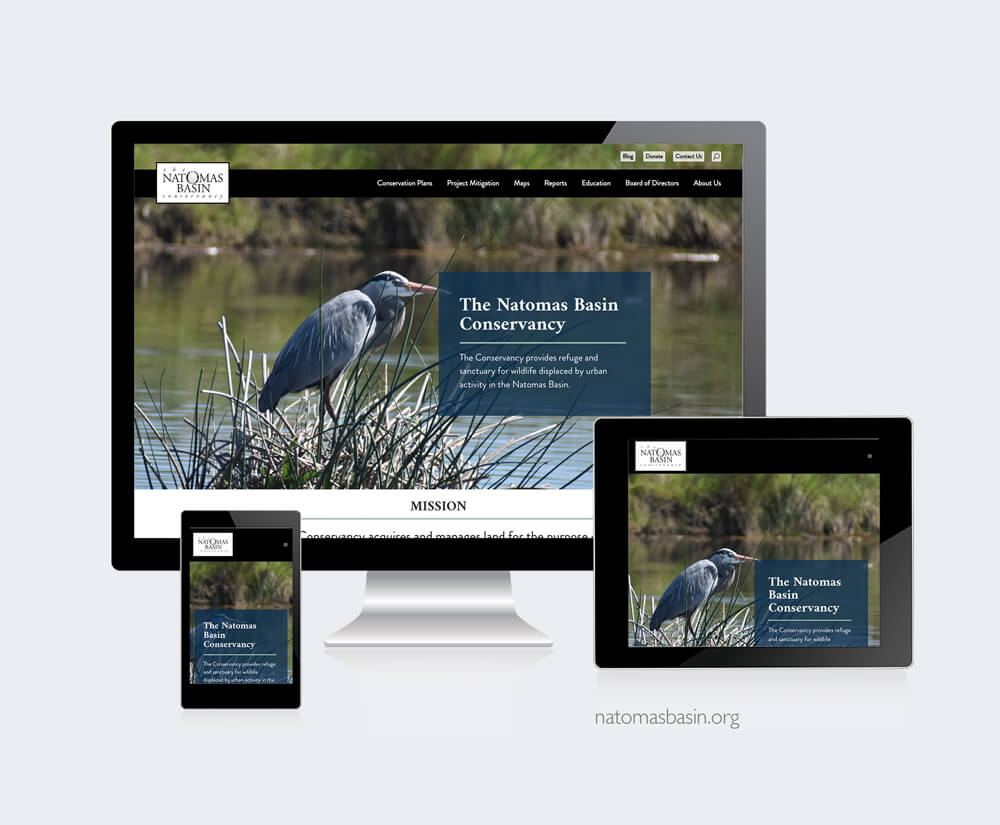 The Natomas Basin Conservancy website preview on various screen
